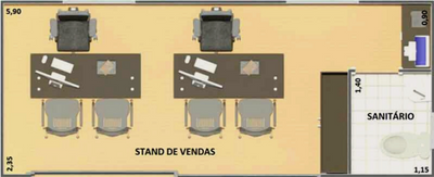 Container Stand de Vendas Aluguel